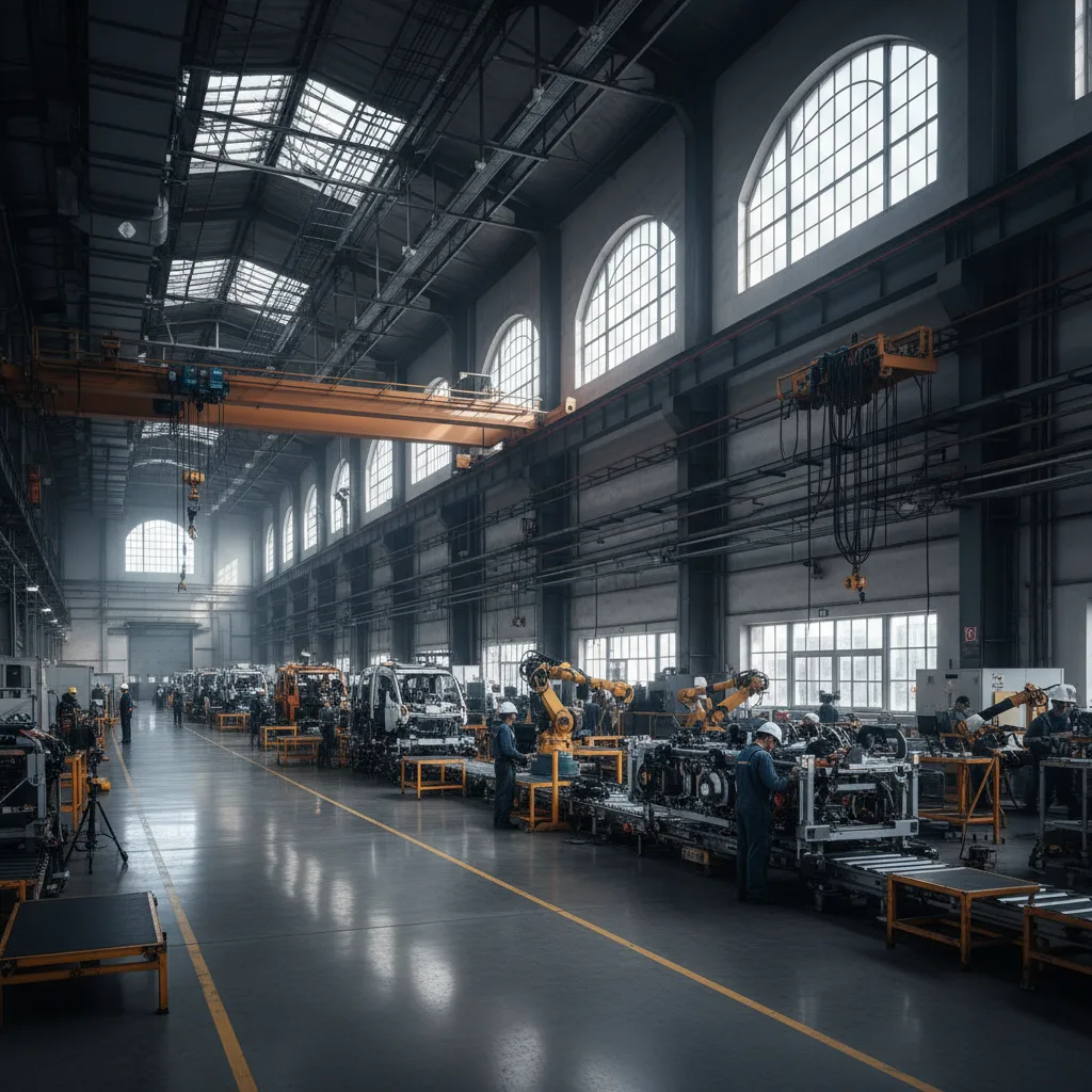 Industrial building interior, 2023